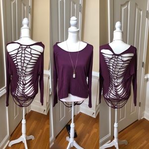 Black bead stringy back jersey top